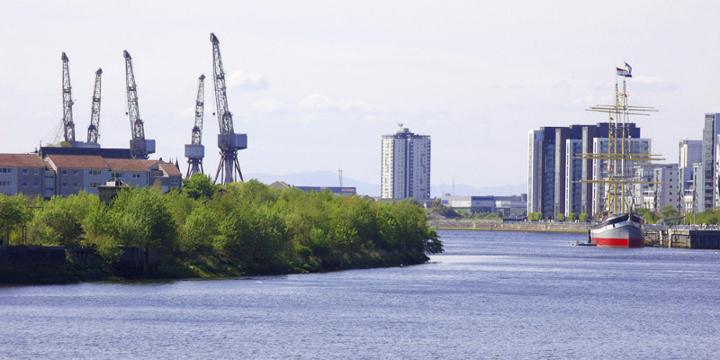River Clyde cranes Govan Glasgow waterfront