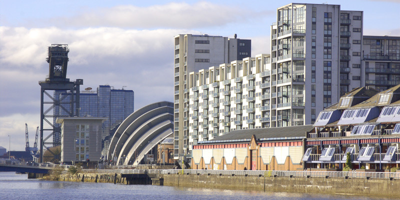 high rise waterfront flats at Finnieston Glasgow